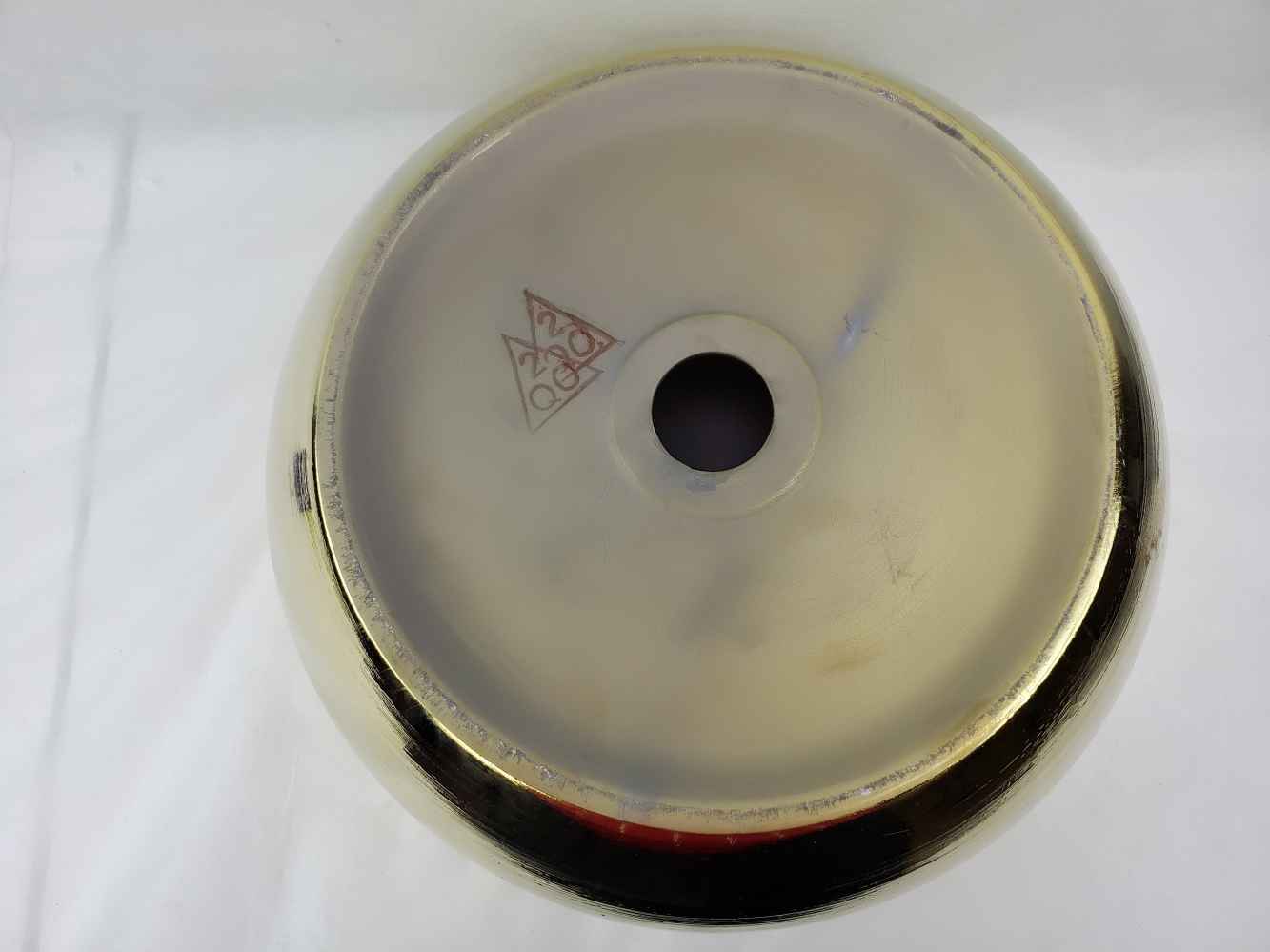 16.14-in. x 16.14-in. Round Bathroom Vessel Sink Gold Enamel Glaze