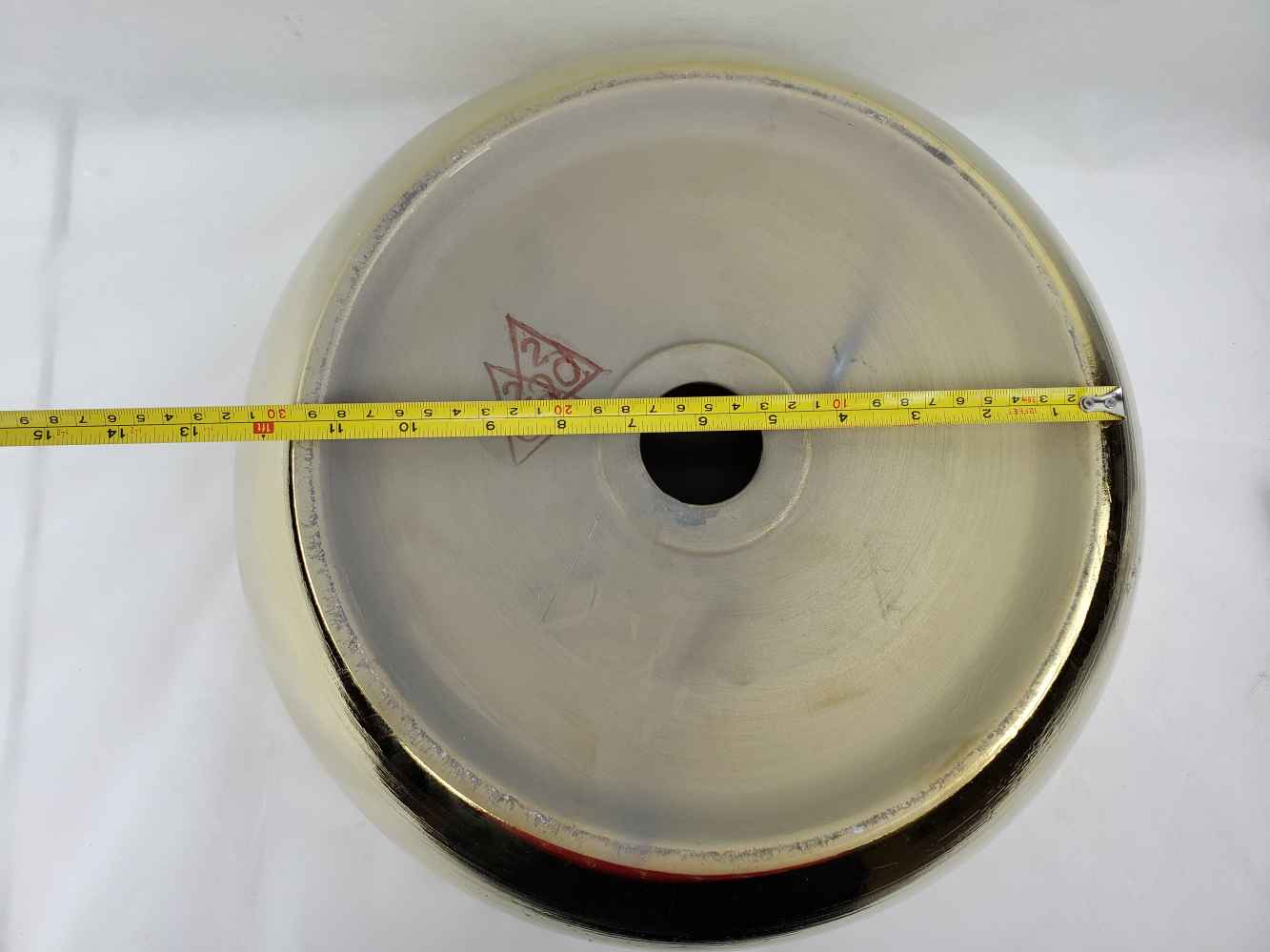 16.14-in. x 16.14-in. Round Bathroom Vessel Sink Gold Enamel Glaze