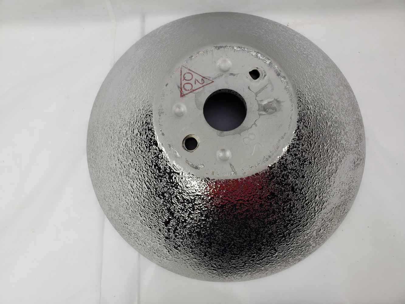 16.34-in. x 16.34-in. Round Bathroom Vessel Sink Silver Enamel Glaze
