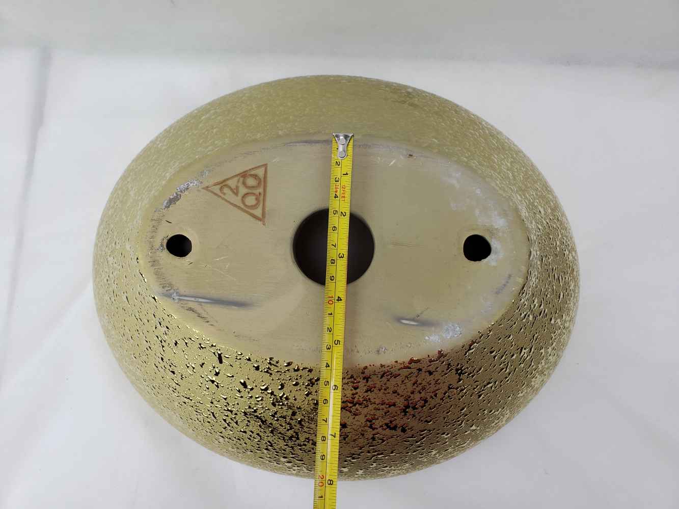 15.94-in. x 13-in. Oval Bathroom Vessel Sink Gold Enamel Glaze