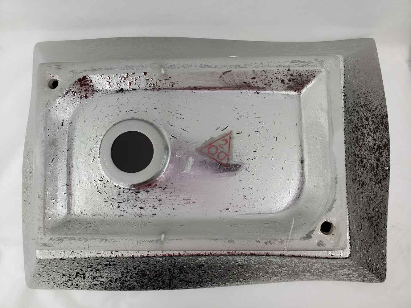 20.08-in. x 14.17-in. Rectangle Bathroom Vessel Sink Silver Enamel Glaze