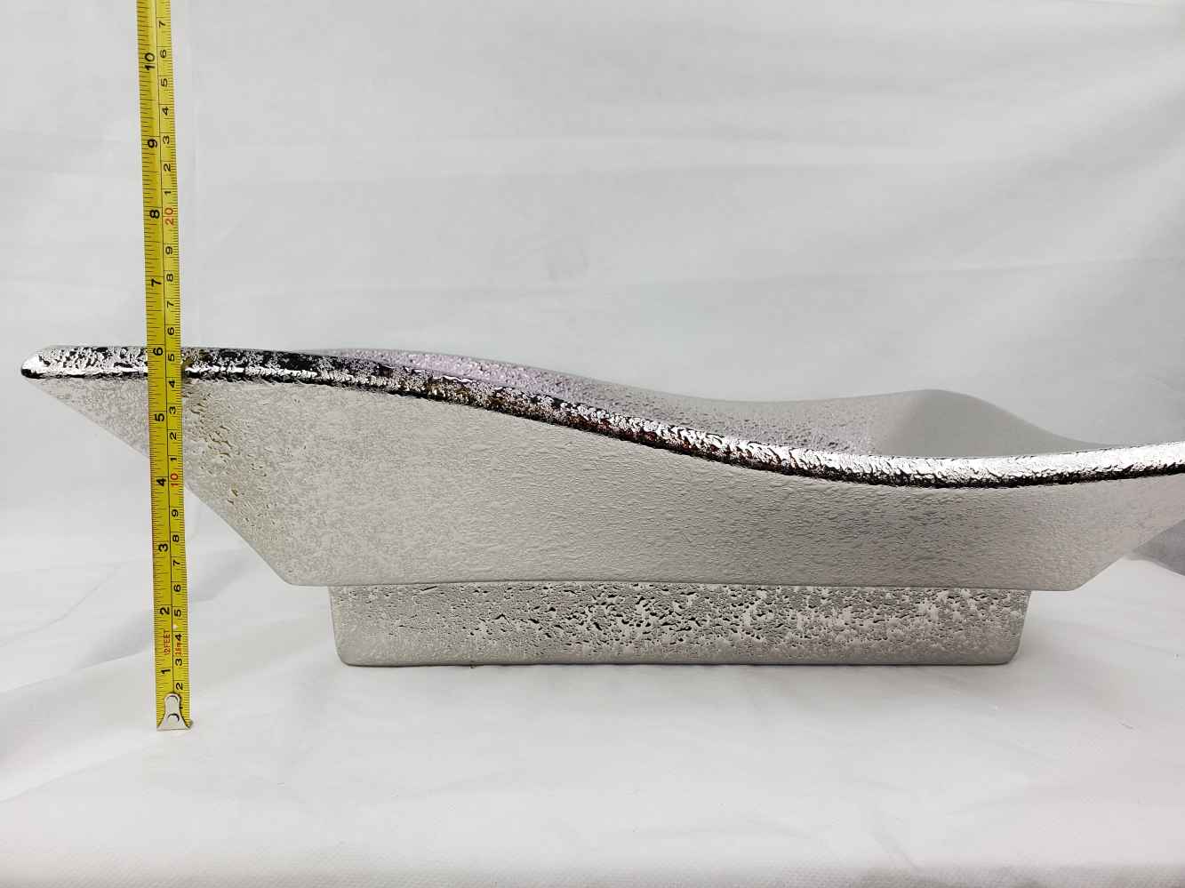 20.08-in. x 14.17-in. Rectangle Bathroom Vessel Sink Silver Enamel Glaze