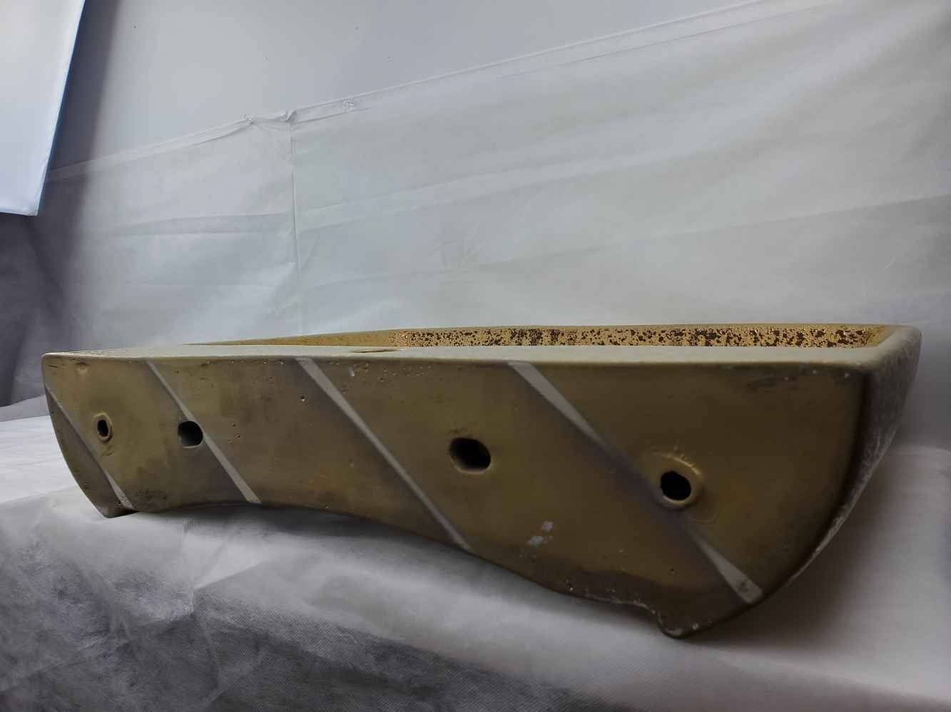 23.62-in. x 18.7-in. Rectangle Bathroom Vessel Sink Gold Enamel Glaze