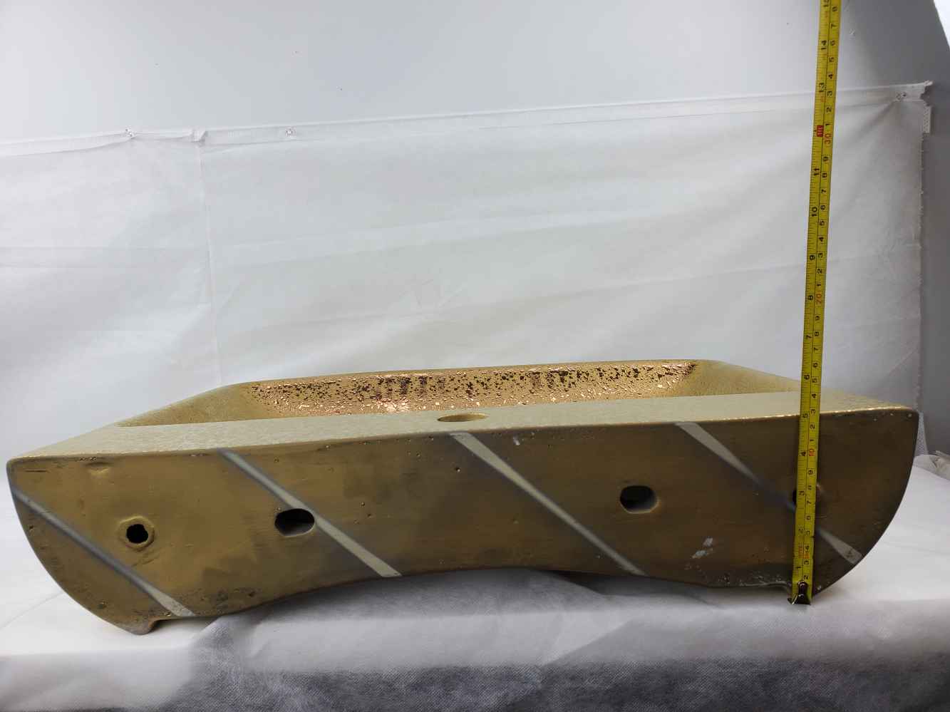 23.62-in. x 18.7-in. Rectangle Bathroom Vessel Sink Gold Enamel Glaze