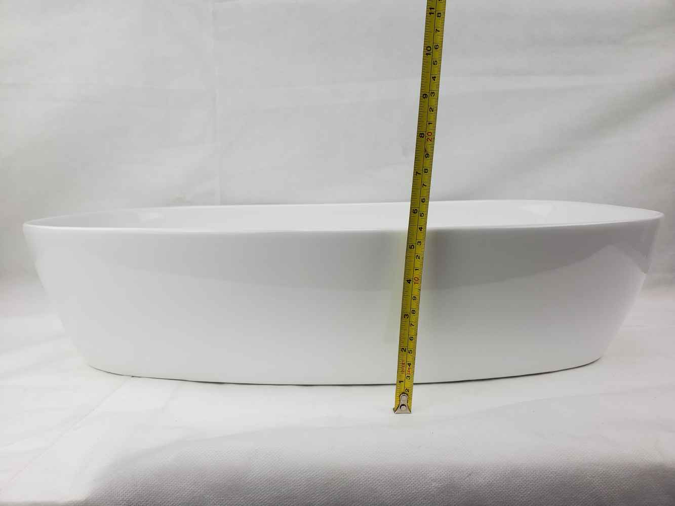 23.62-in. x 15-in. Rectangle Bathroom Vessel Sink White Enamel Glaze