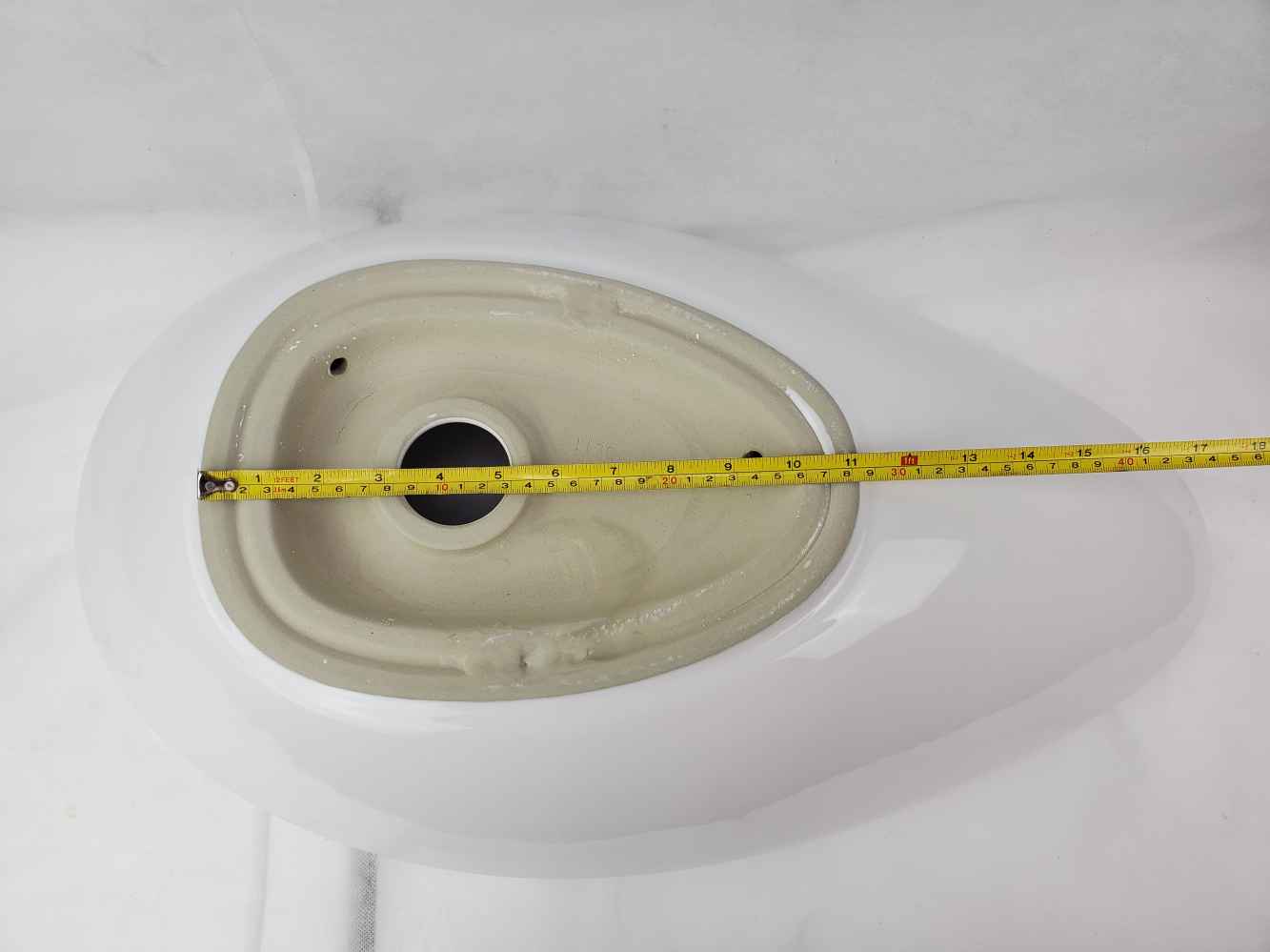 24.01-in. x 14.6-in. Oval Bathroom Vessel Sink White Enamel Glaze