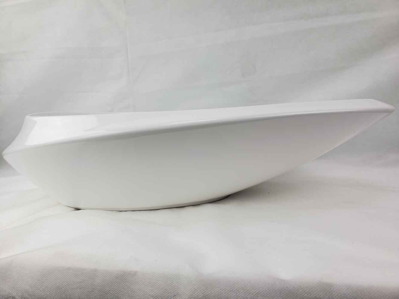 24.01-in. x 14.6-in. Oval Bathroom Vessel Sink White Enamel Glaze