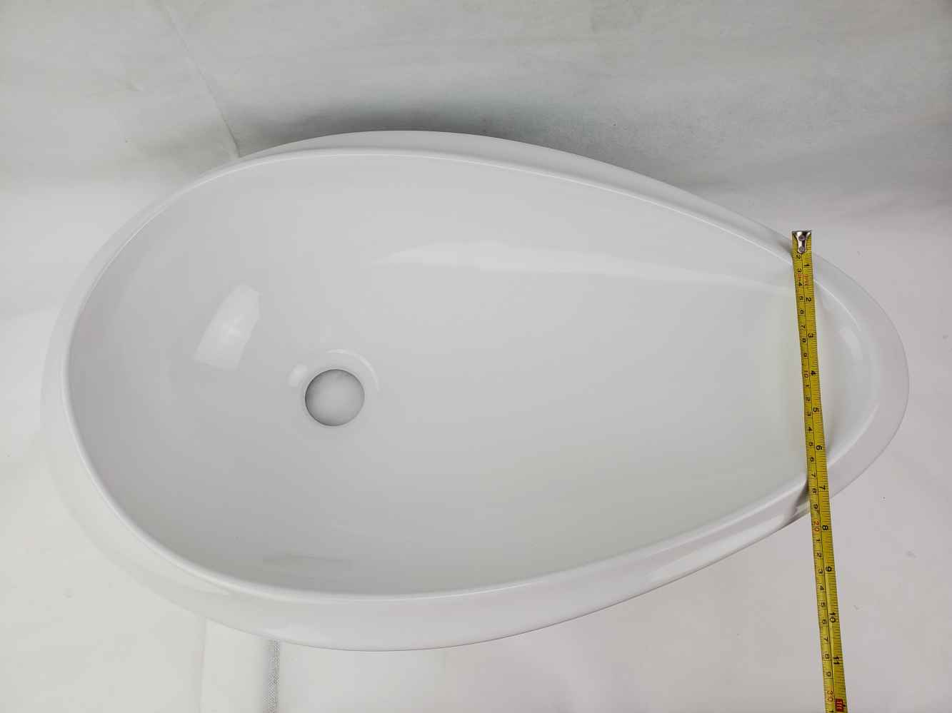 24.01-in. x 14.6-in. Oval Bathroom Vessel Sink White Enamel Glaze