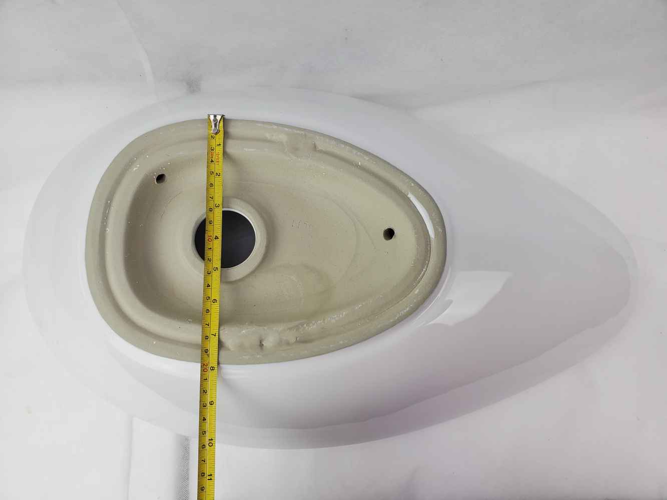 24.01-in. x 14.6-in. Oval Bathroom Vessel Sink White Enamel Glaze