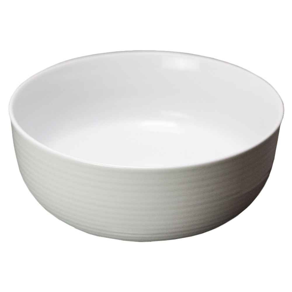 14.09-in. x 14.09-in. Round Bathroom Vessel Sink White Enamel Glaze