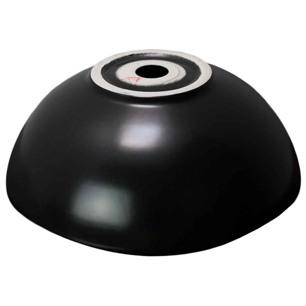 16.34-in. x 16.34-in. Round Bathroom Vessel Sink Black Enamel Glaze