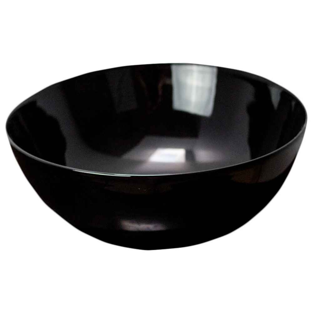 14.09-in. x 14.09-in. Round Bathroom Vessel Sink Black Enamel Glaze