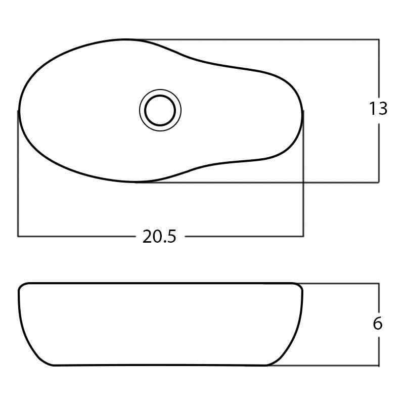 20.5-in. x 13-in. Oval Bathroom Vessel Sink White Enamel Glaze