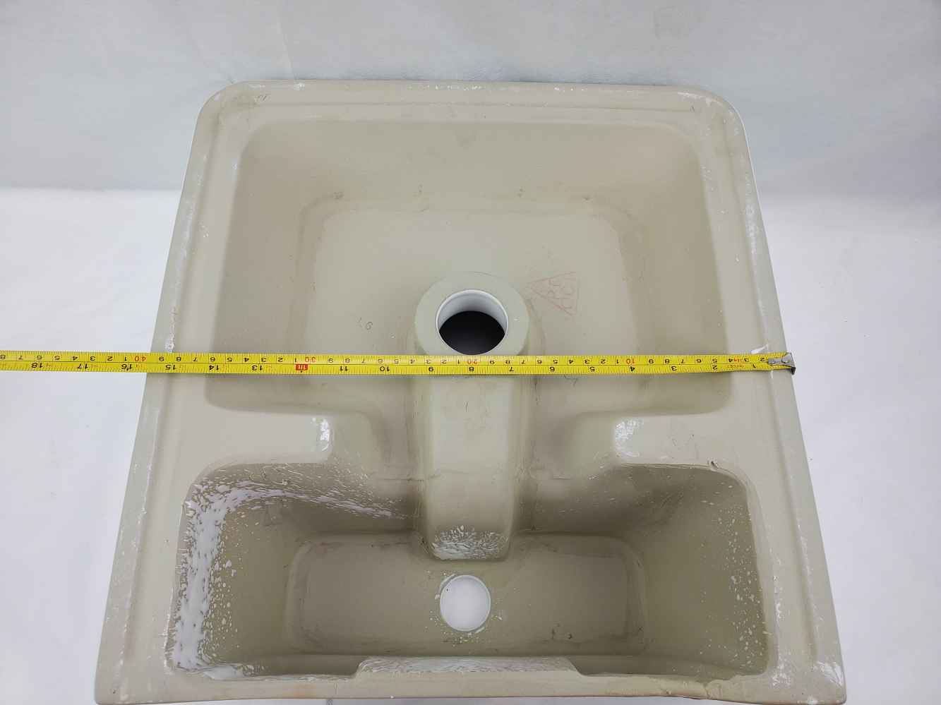 15.7-in. x 16.7-in. Rectangle Bathroom Vessel Sink White Enamel Glaze