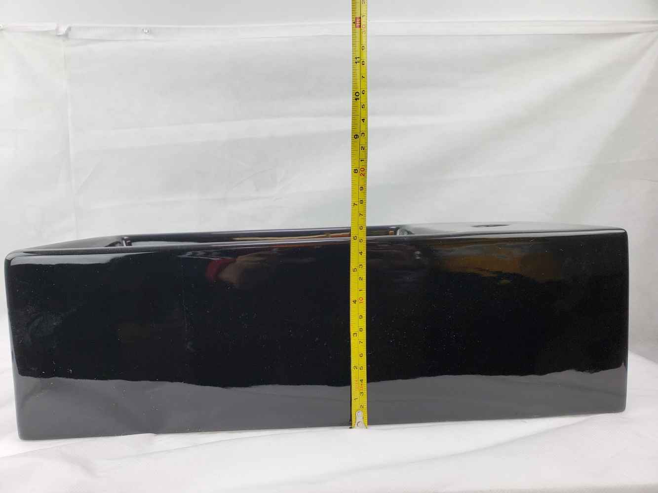 19-in. x 9.5-in. Rectangle Bathroom Vessel Sink Black Enamel Glaze