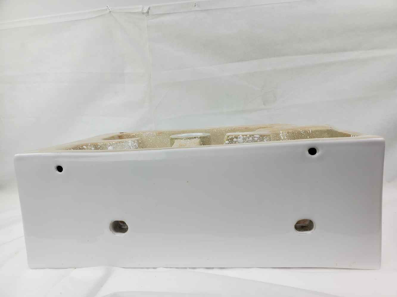 17.5-in. x 12.6-in. Rectangle Bathroom Vessel Sink White Enamel Glaze