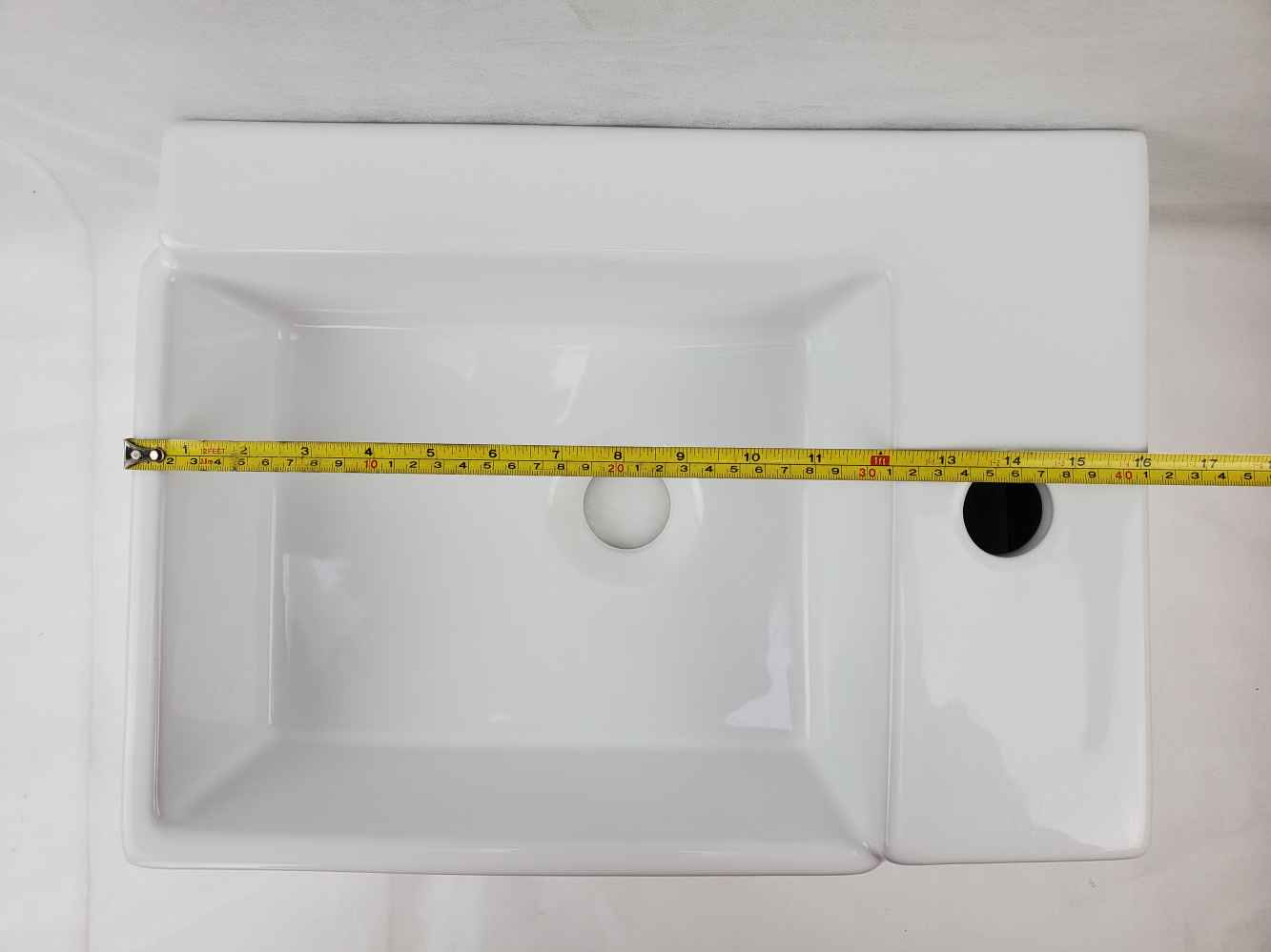 16.5-in. x 11.8-in. Rectangle Bathroom Vessel Sink White Enamel Glaze