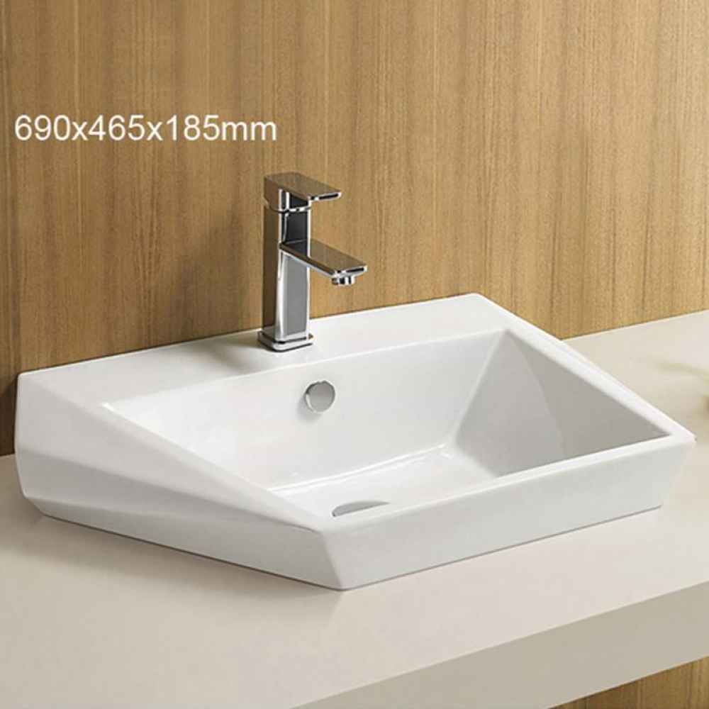 27.2-in. x 18.3-in. Rectangle Bathroom Vessel Sink White Enamel Glaze