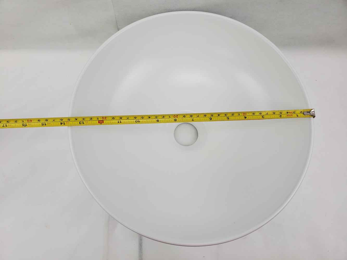 13.8-in. x 13.8-in. Round Bathroom Vessel Sink White Enamel Glaze