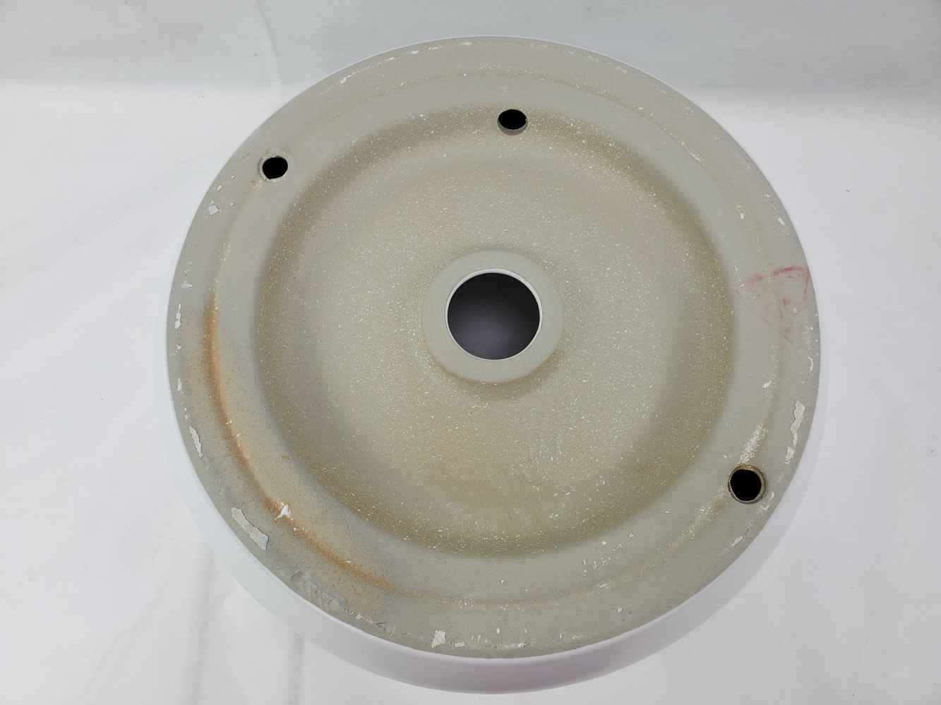 13.8-in. x 13.8-in. Round Bathroom Vessel Sink White Enamel Glaze