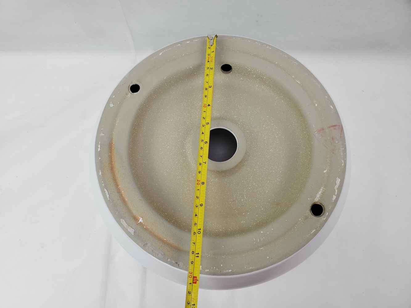 13.8-in. x 13.8-in. Round Bathroom Vessel Sink White Enamel Glaze