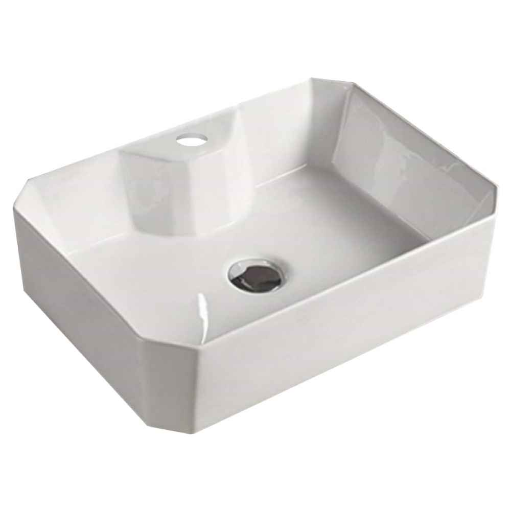 19.3-in. x 14.7-in. Rectangle Bathroom Vessel Sink White Enamel Glaze