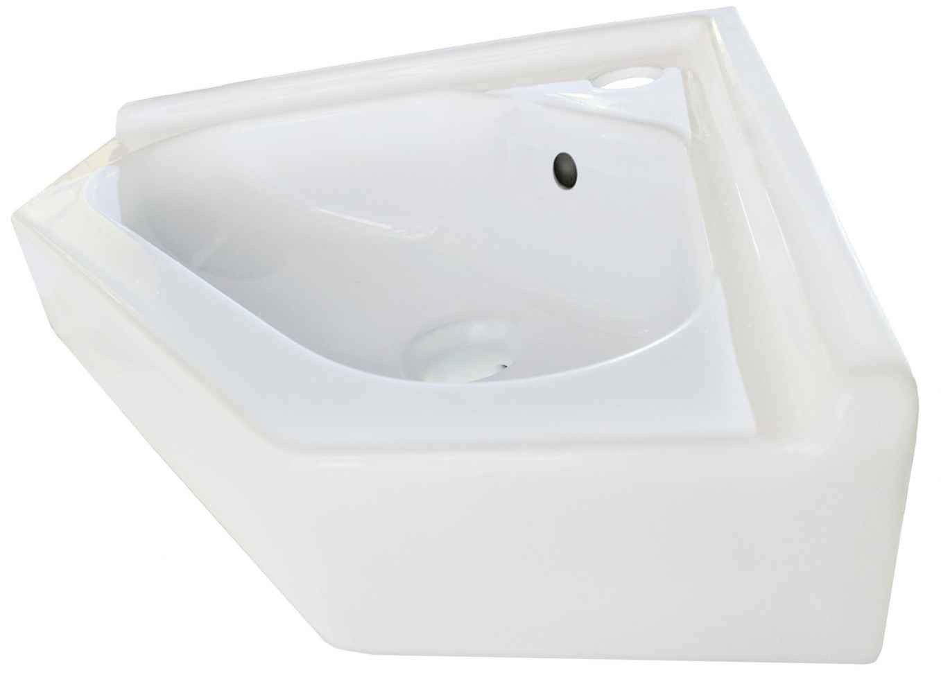 21.5-in. x 15.25-in. V-Shape Bathroom Vessel Sink White Enamel Glaze