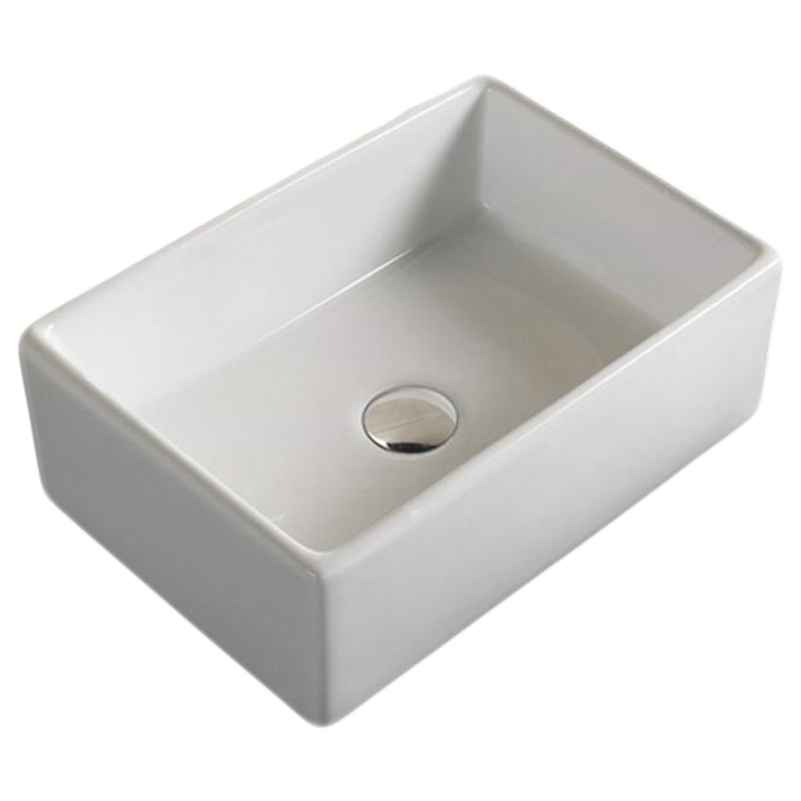 23-in. x 15-in. Rectangle Bathroom Vessel Sink White Enamel Glaze