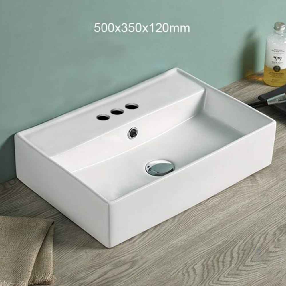 19.7-in. x 13.8-in. Rectangle Bathroom Vessel Sink White Enamel Glaze