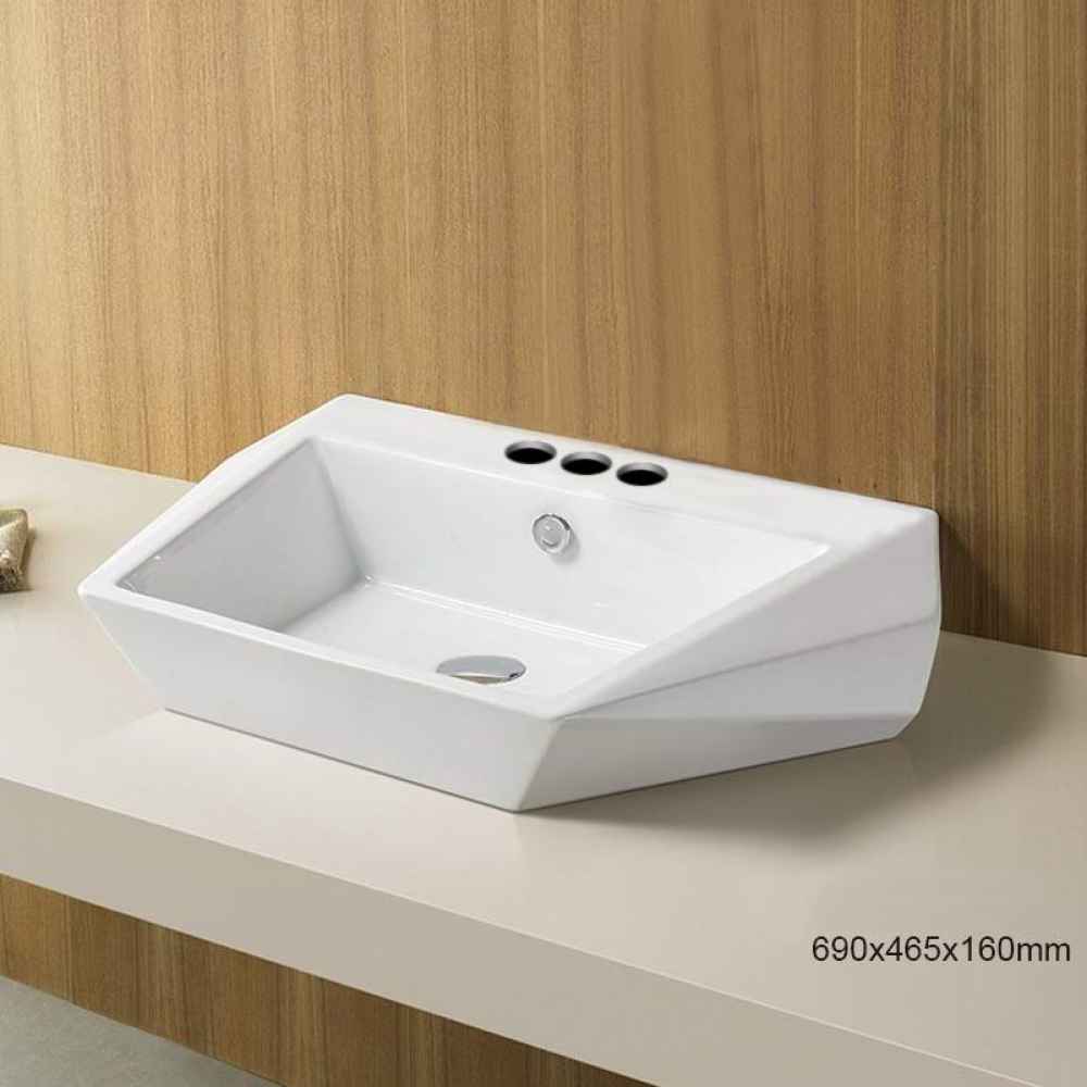 27.2-in. x 18.3-in. Rectangle Bathroom Vessel Sink White Enamel Glaze