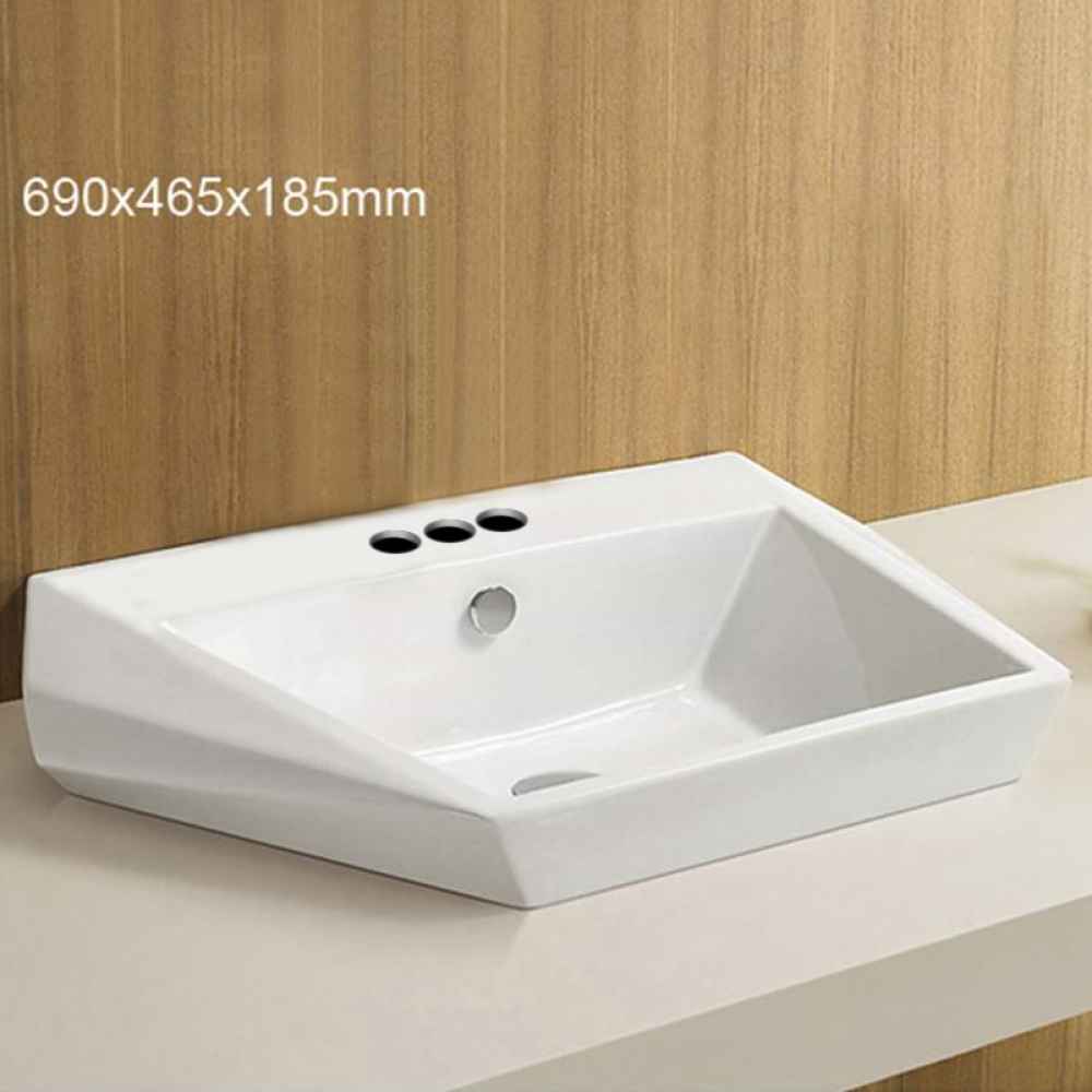 27.2-in. x 18.3-in. Rectangle Bathroom Vessel Sink White Enamel Glaze