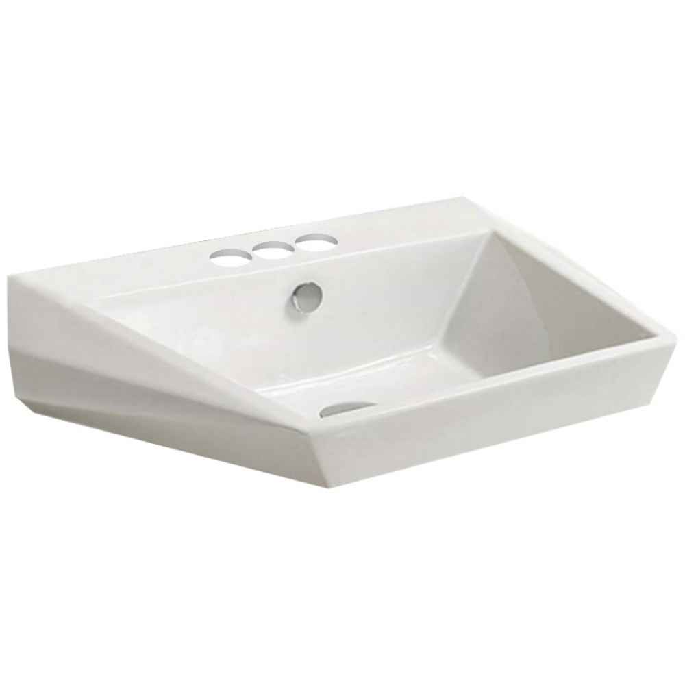 27.2-in. x 18.3-in. Rectangle Bathroom Vessel Sink White Enamel Glaze