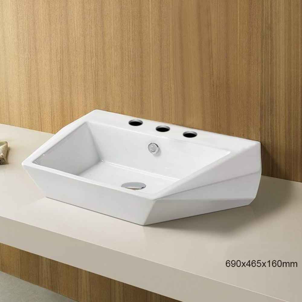 27.2-in. x 18.3-in. Rectangle Bathroom Vessel Sink White Enamel Glaze