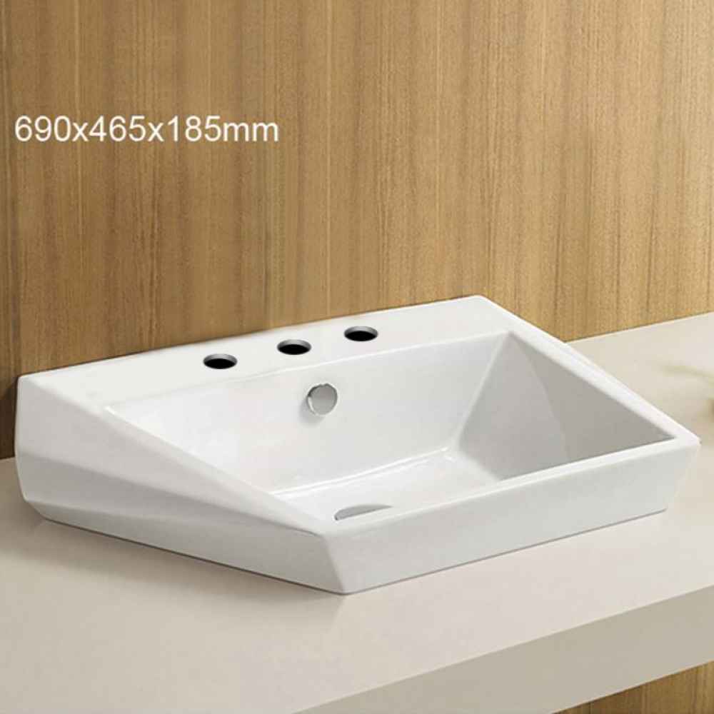 27.2-in. x 18.3-in. Rectangle Bathroom Vessel Sink White Enamel Glaze