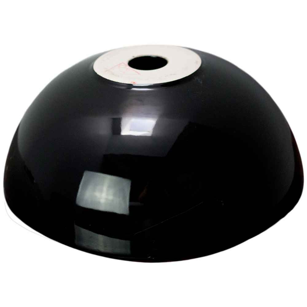 16.14-in. x 16.14-in. Round Bathroom Vessel Sink Black Enamel Glaze