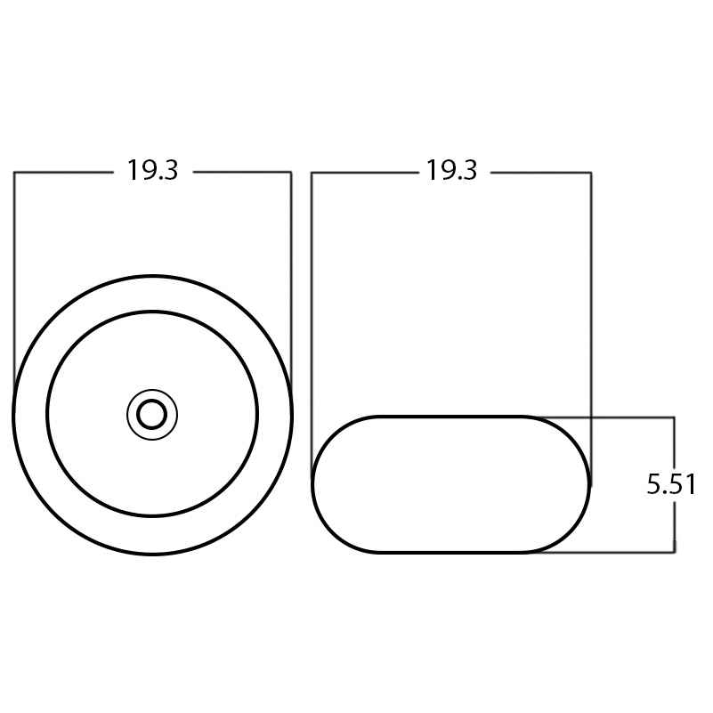 19.3-in. x 19.3-in. Round Bathroom Vessel Sink Oil Rubbed Bronze Enamel Glaze
