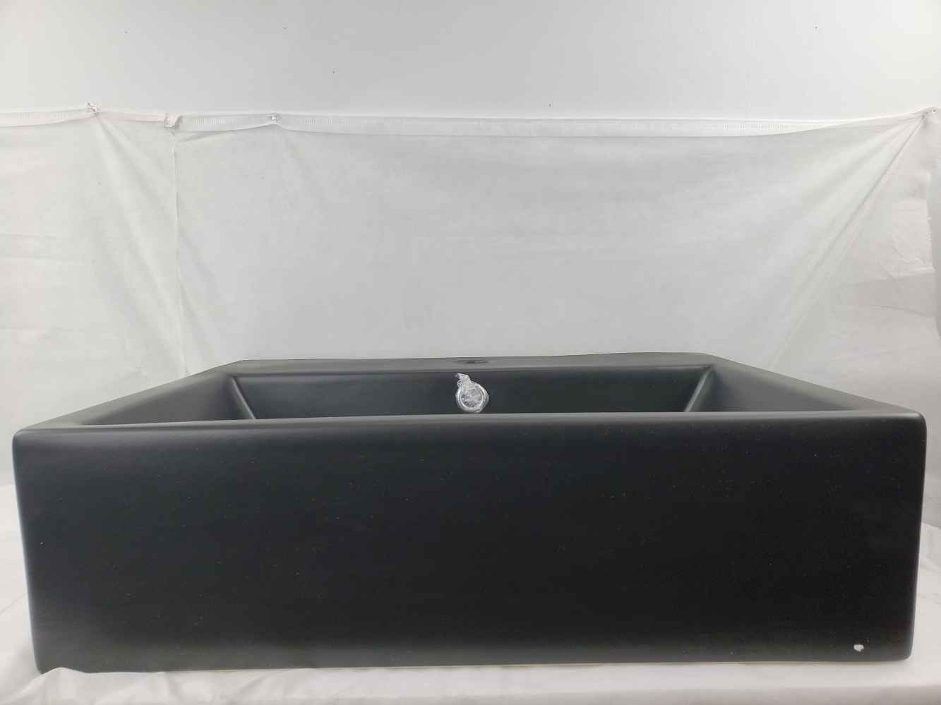 20.9-in. x 16.5-in. Rectangle Bathroom Vessel Sink Black Enamel Glaze