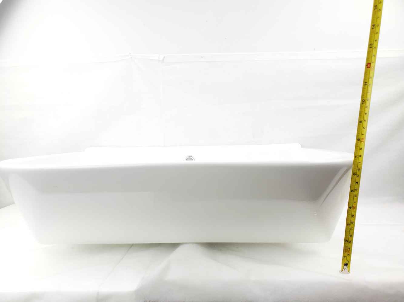 23.6-in. x 18.5-in. Rectangle Bathroom Vessel Sink White Enamel Glaze