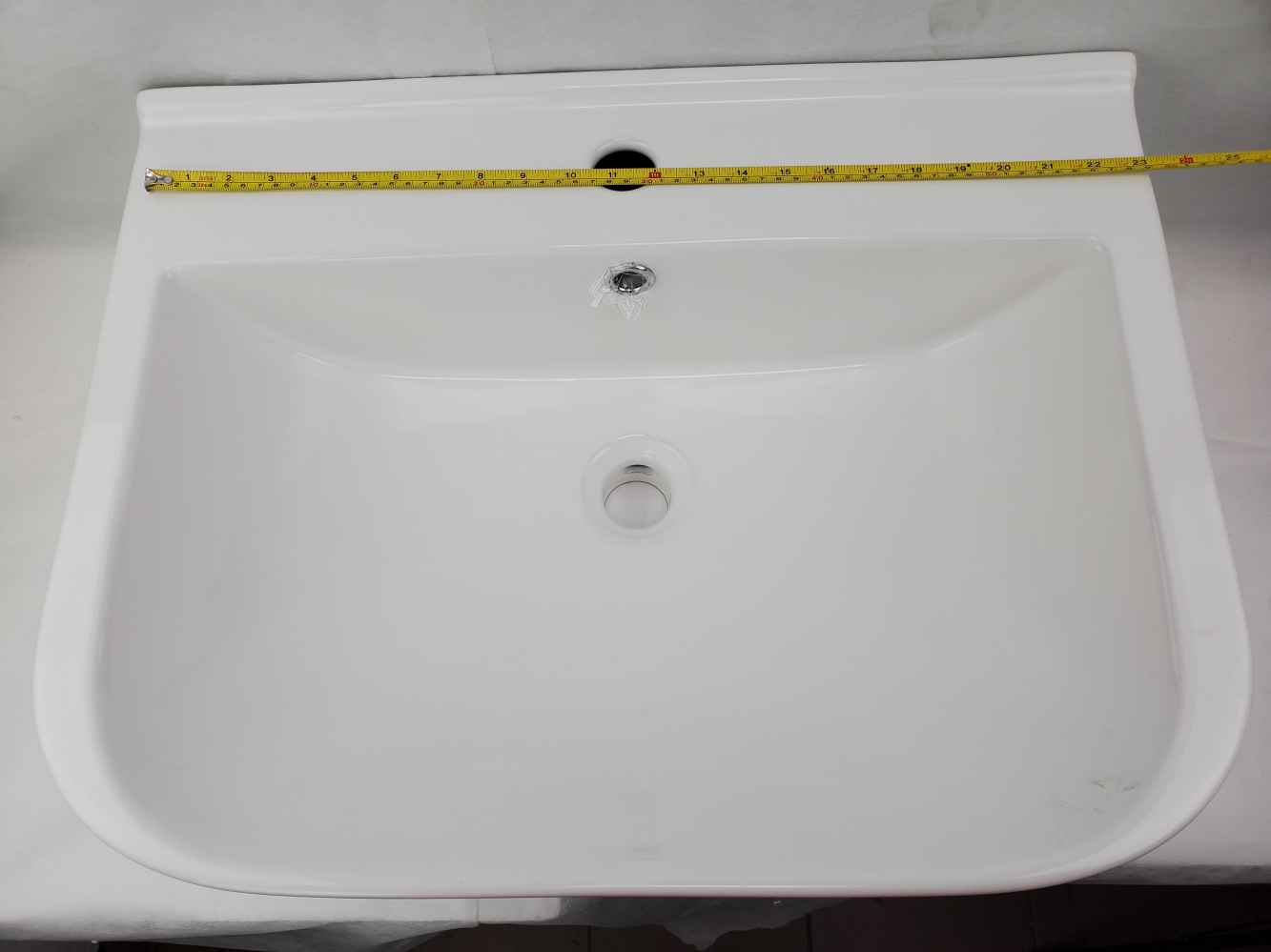 23.6-in. x 18.5-in. Rectangle Bathroom Vessel Sink White Enamel Glaze