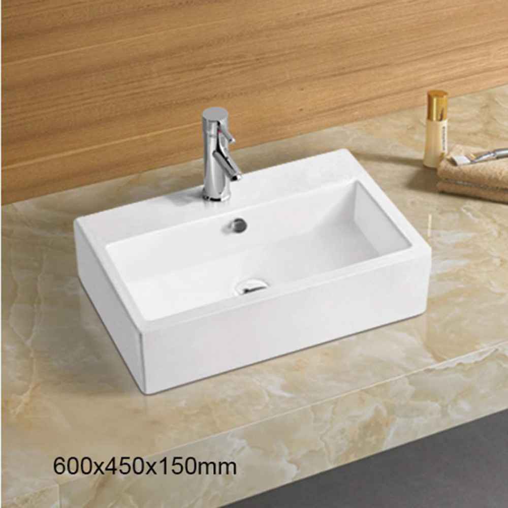 23.6-in. x 17.7-in. Rectangle Bathroom Vessel Sink White Enamel Glaze