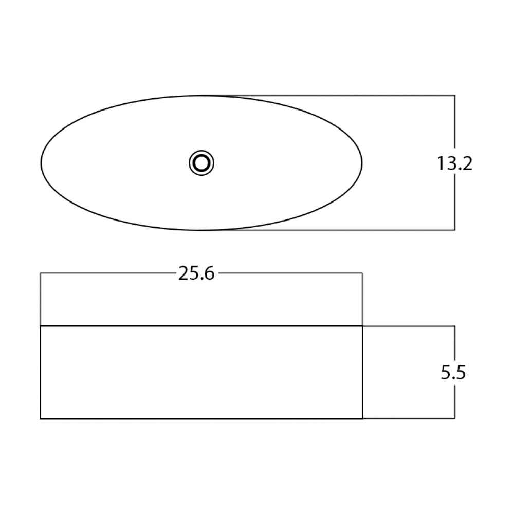 25.6-in. x 13.6-in. Oval Bathroom Vessel Sink White Enamel Glaze