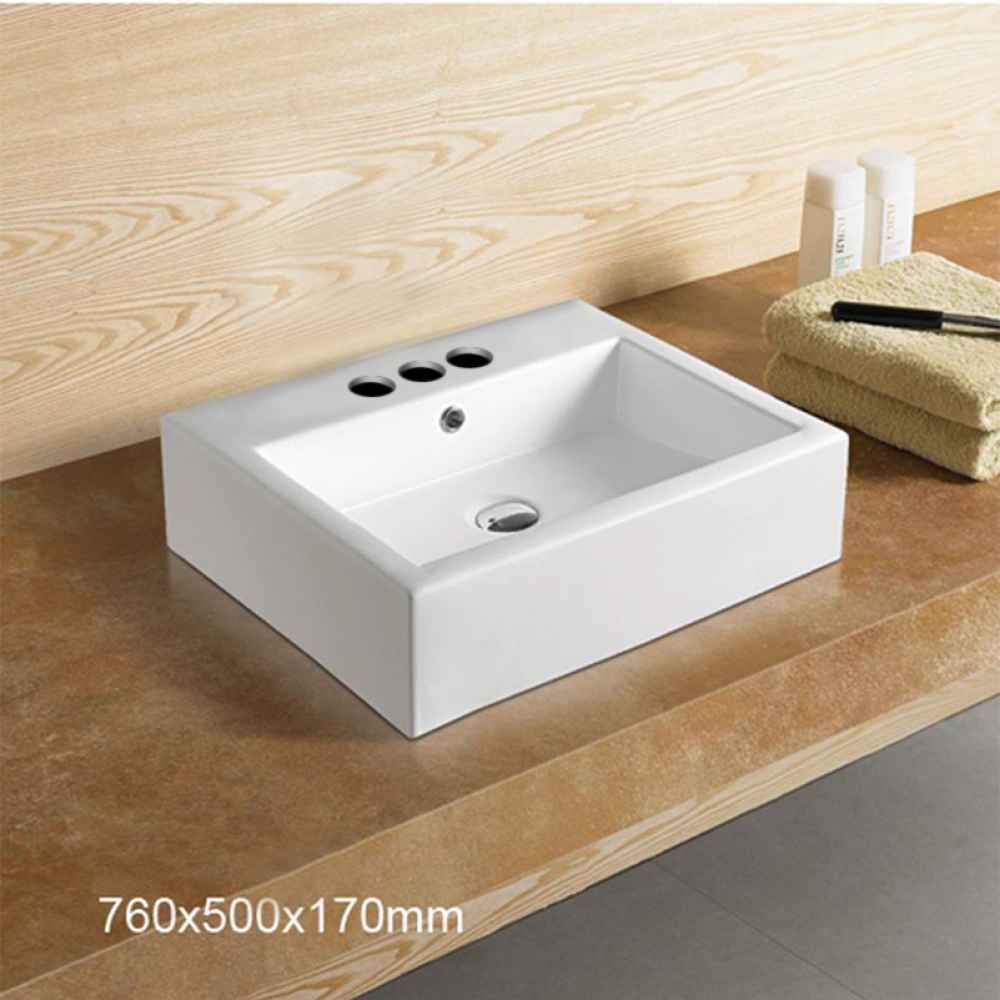 29.9-in. x 19.7-in. Rectangle Bathroom Vessel Sink White Enamel Glaze