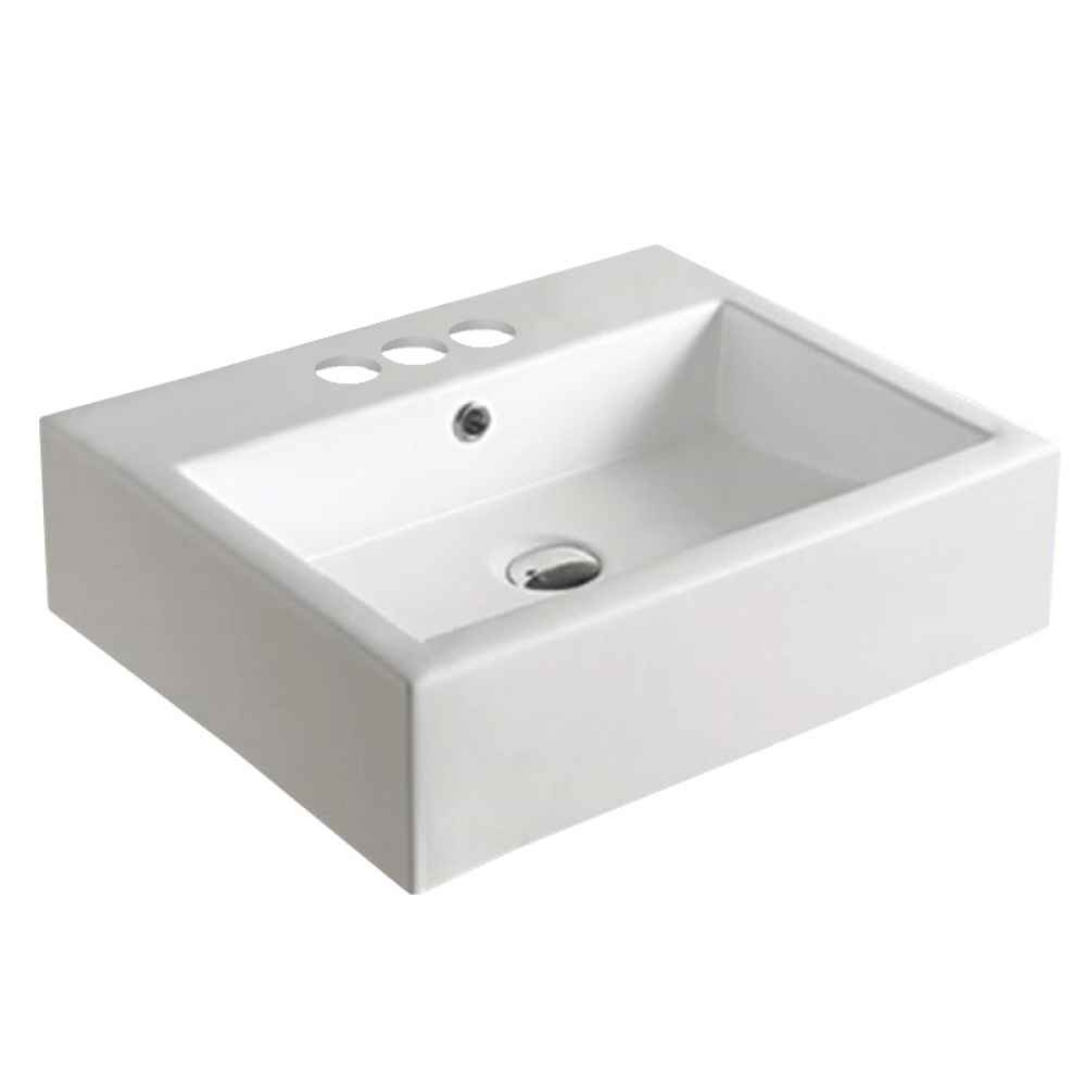 29.9-in. x 19.7-in. Rectangle Bathroom Vessel Sink White Enamel Glaze