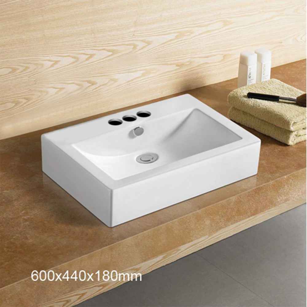23.6-in. x 17.3-in. Rectangle Bathroom Vessel Sink White Enamel Glaze