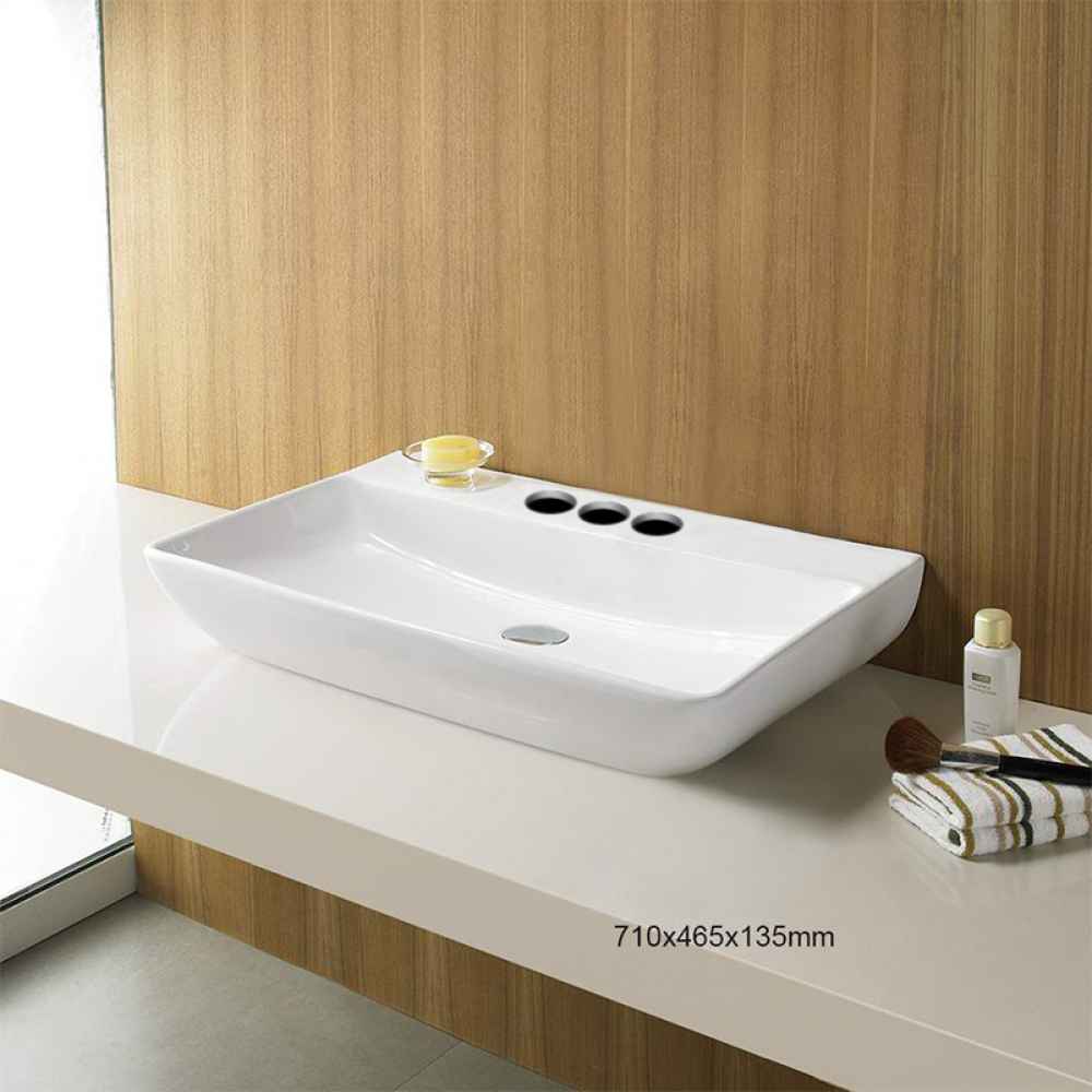 28-in. x 18.3-in. Rectangle Bathroom Vessel Sink White Enamel Glaze
