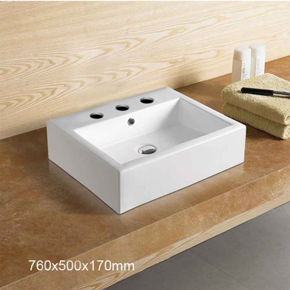29.9-in. x 19.7-in. Rectangle Bathroom Vessel Sink White Enamel Glaze