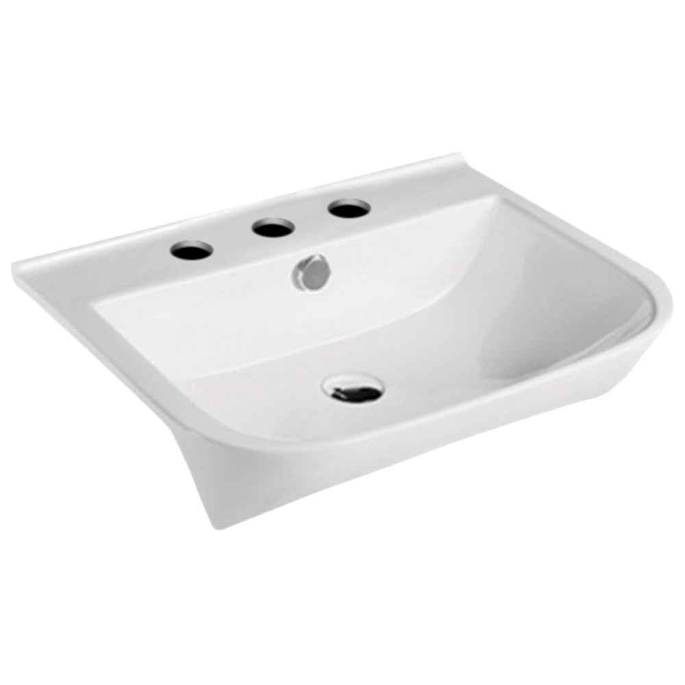 23.6-in. x 18.5-in. Rectangle Bathroom Vessel Sink White Enamel Glaze