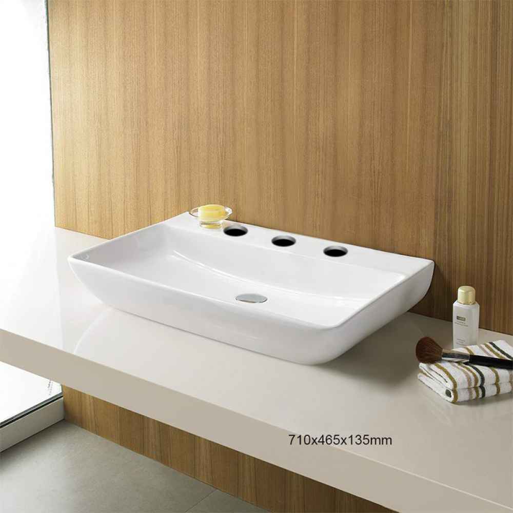 28-in. x 18.3-in. Rectangle Bathroom Vessel Sink White Enamel Glaze