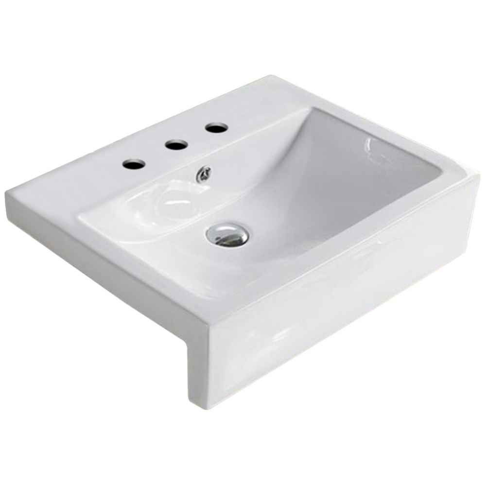 23.6-in. x 17.7-in. Rectangle Bathroom Vessel Sink White Enamel Glaze
