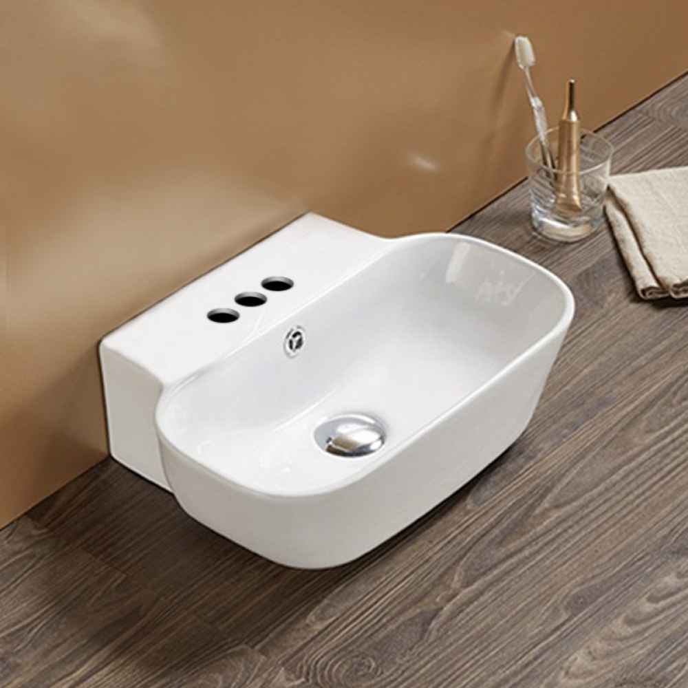 16.34-in. x 12.2-in. Rectangle Bathroom Vessel Sink White Enamel Glaze